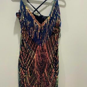 Fashion nova small size sexy party sequence dress